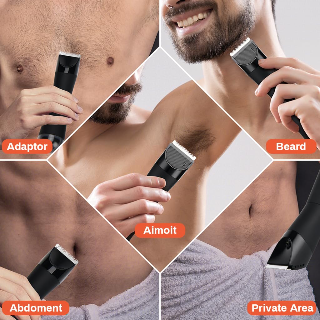 HANNEA Body Hair Trimmer with LED Cordless USB Electric Razors for Men Women Wet/Dry Use Bikini Trimmer Dual Head Design Painless Hair Trimmer IPX7 Waterproof HANNEA Body Hair Trimmer with LED Cordless USB Electric Razors for Men Women Wet/Dry Use Bikini Trimmer Dual Head Design Painless Hair Trimmer IPX7 Waterproof